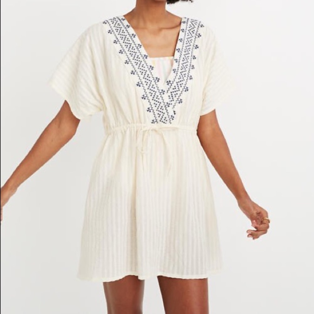 LIKE NEW Madewell Embroidered Tie-Back Cover-up